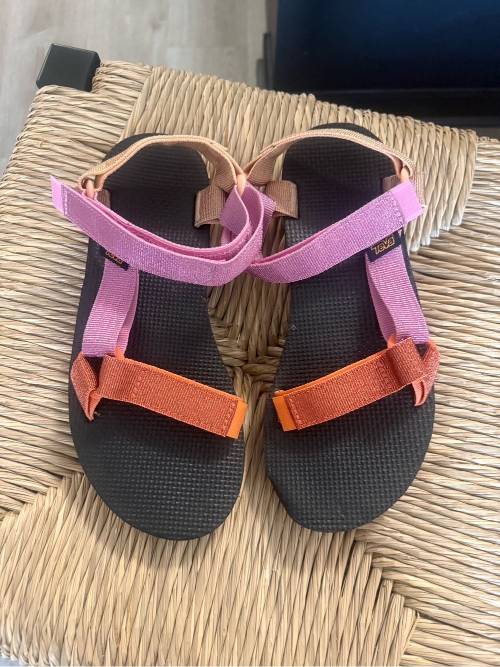 Teva Pink and Orange Strap Sandals